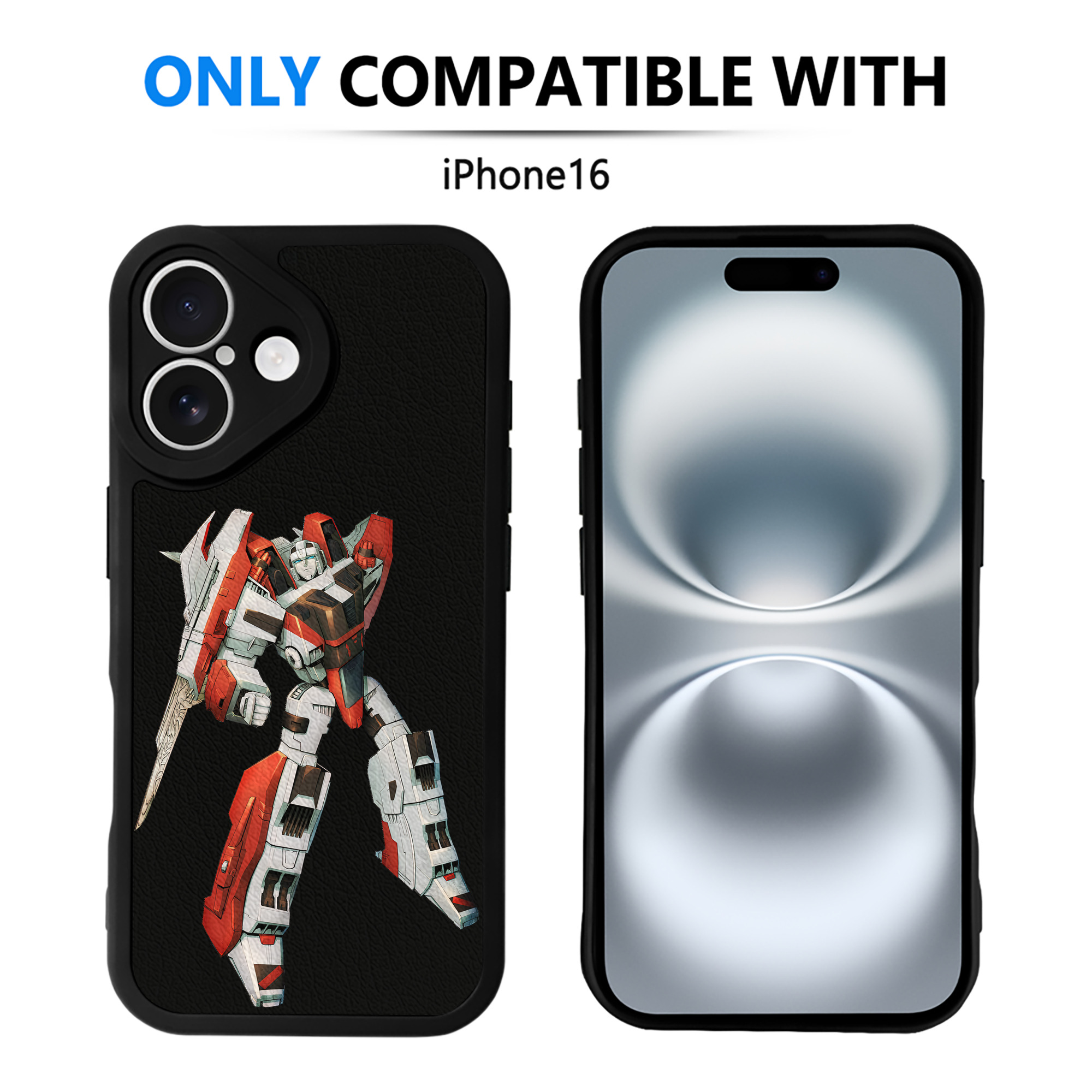 （画像用） Transformers トランスフォーマー 【iPhone 16シリーズ対応】シリコンスマホケース（レザー調） 材質：シリコン